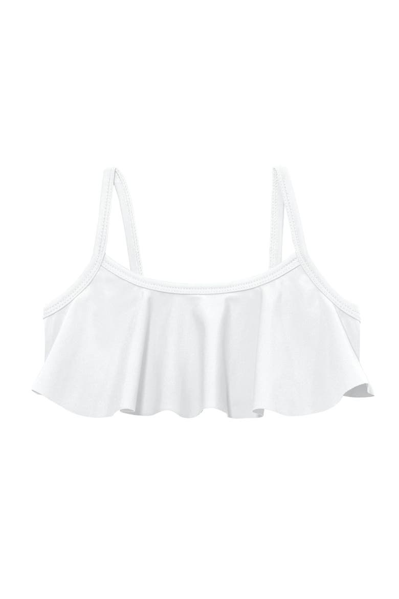 Girls UPF 50+ Flounce Bikini Top, Alternate, color, White