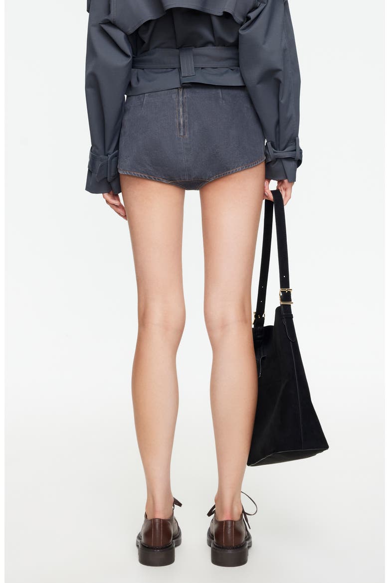 Blanc Denim Microshorts, Alternate, color, PETROL