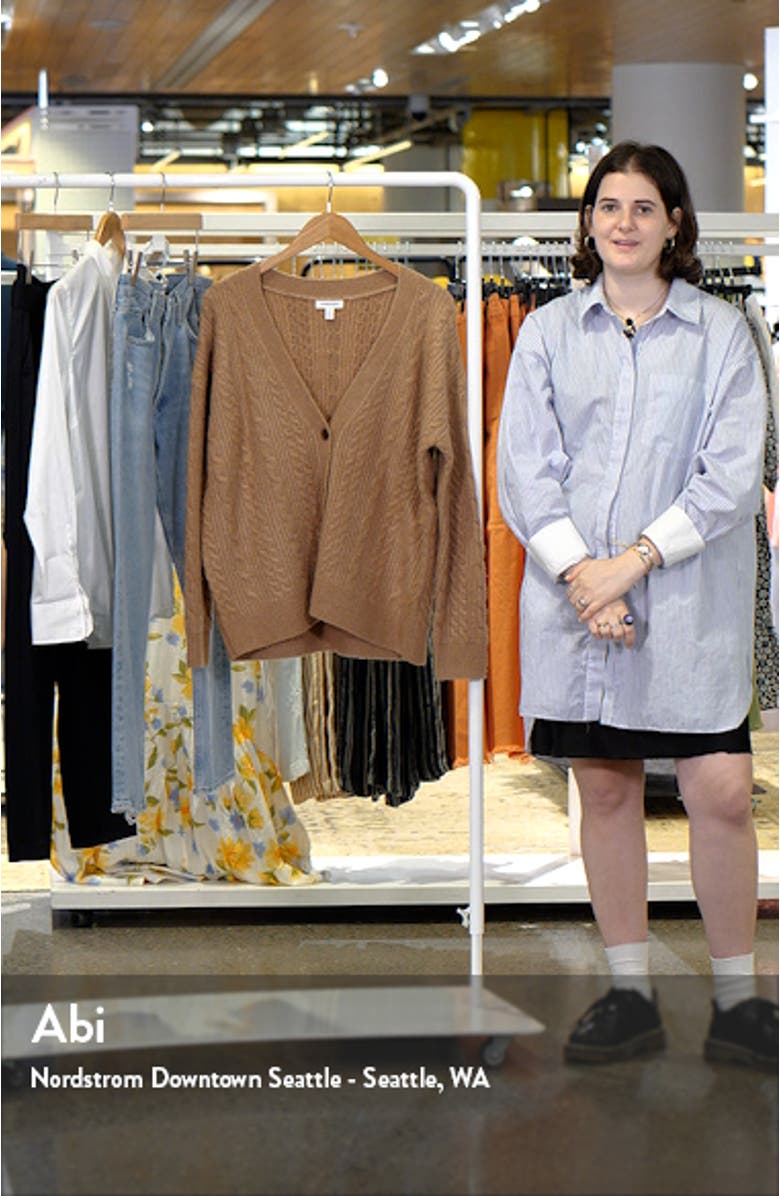 Cable Stitch Oversize Button-Up Sweater, sales video thumbnail