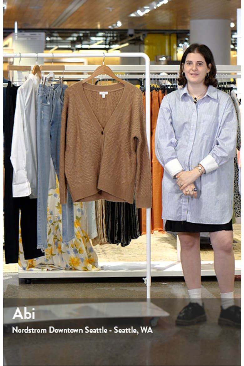 Cable Stitch Oversize Button-Up Sweater video