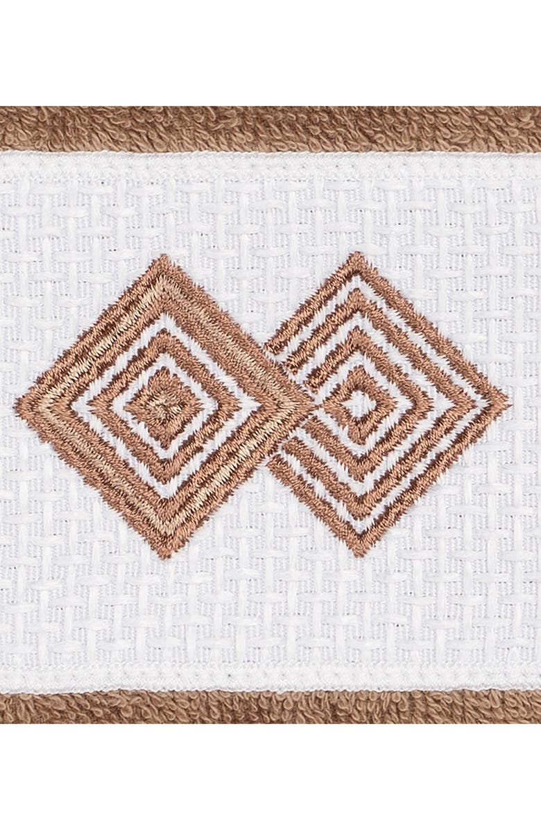 Linum Home Textiles Noah Embellished Washcloth - Set of 2 - Latte, Alternate, color, Latte