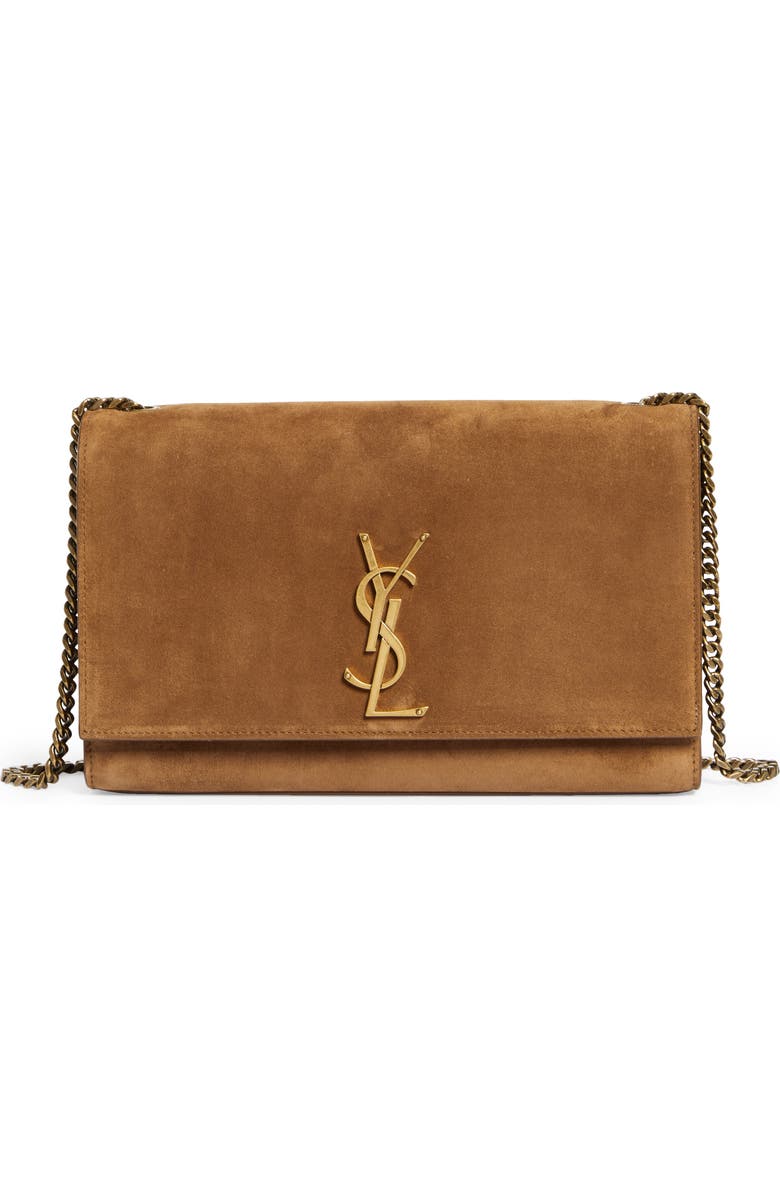Saint Laurent Medium Kate Suede Shoulder Bag, Main, color,