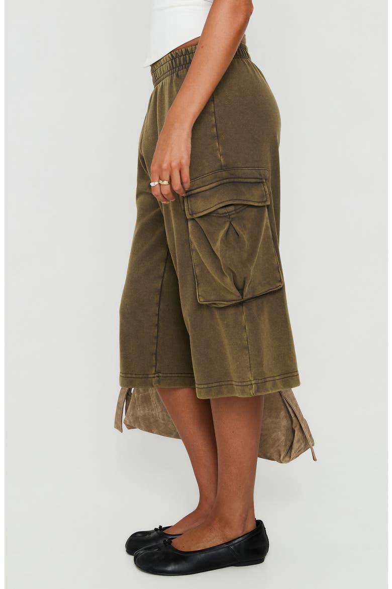 Harleah Wide Cargo Fleece Shorts, Main, color, BROWN