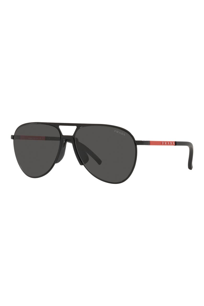 Pilot 59mm Matte Black Aviator Sunglasses, Alternate, color, MATTE BLACK/ DARK GREY