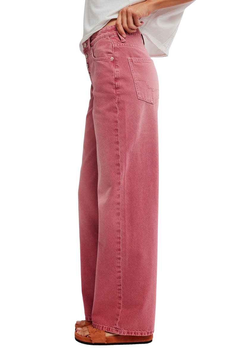 Free People Nia Exposed Button Boyfriend Jeans, Alternate, color, Baroque