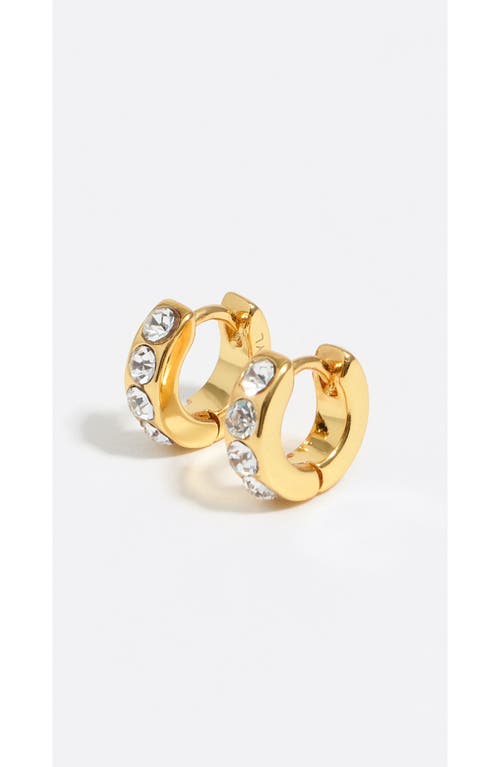 Bimba Y Lola Mini Hoop Earrings With Crystals In Gold