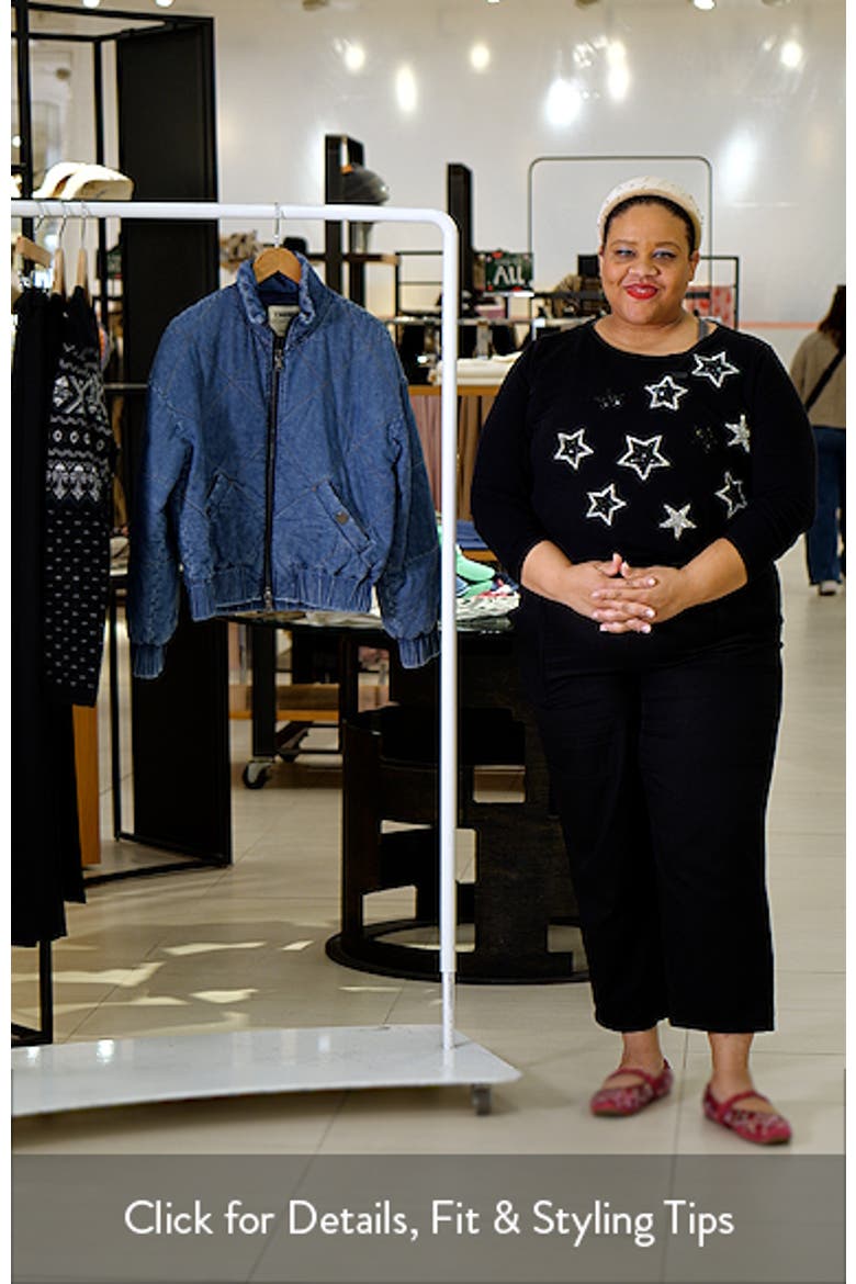 Ryah Washed Denim Quilted Bomber Jacket video