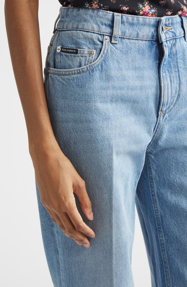 Dolce&Gabbana Loose Pressed Crease Straight Leg Jeans, Alternate, color, Variante Abbinata