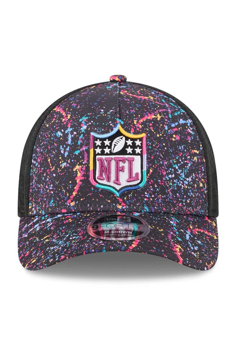 Men's New Era Black Shield Logo 2025 NFL Crucial Catch 9FORTY Adjustable Hat, Alternate, color, Black
