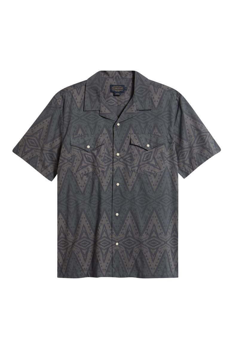 Snap-Up Short Sleeve Western Shirt, Alternate, color, HELENA CHARCOAL