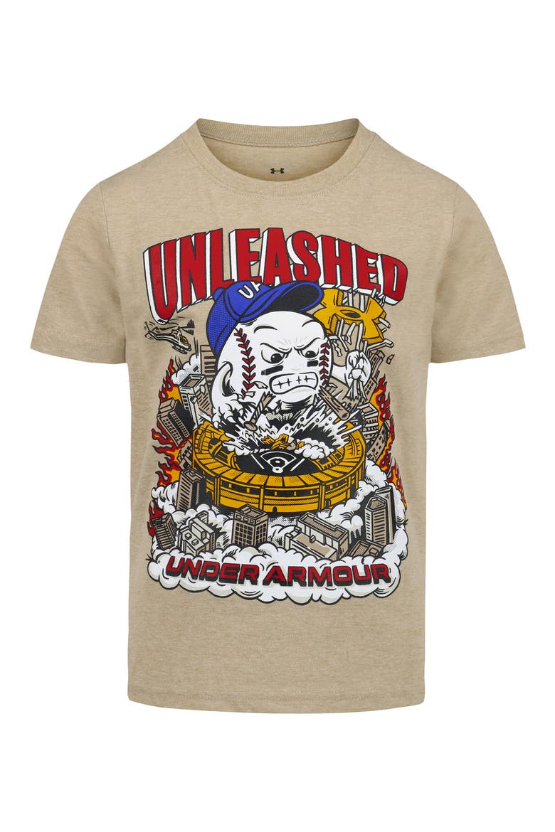 Kids' Unleashed Graphic T-Shirt, Main, color, FIELD KHAKI HEATHER