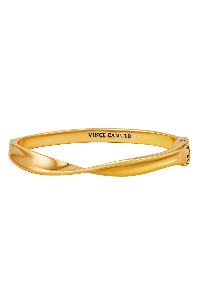 Vince Camuto Twisted Hinged Bangle Bracelet, Alternate, color, Gold Tone