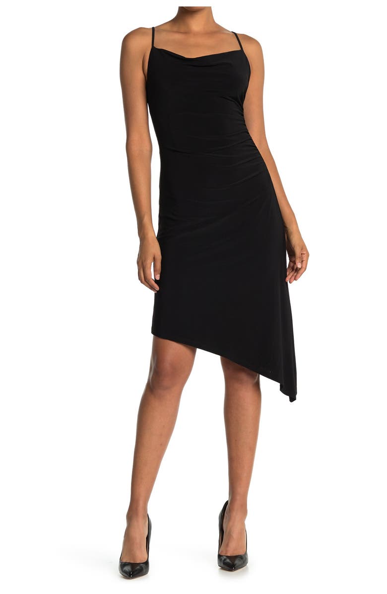 Laundry by Shelli Segal Asymmetrical Cowl Neck Slip Dress, Main, color,