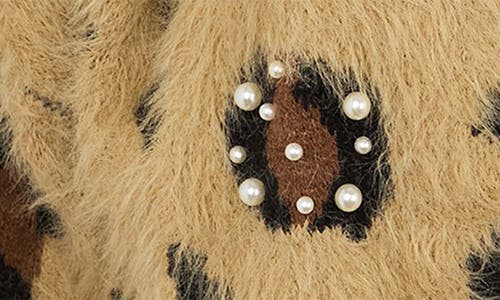 Saachi Leopard Spot Embellished Cardigan In Brown