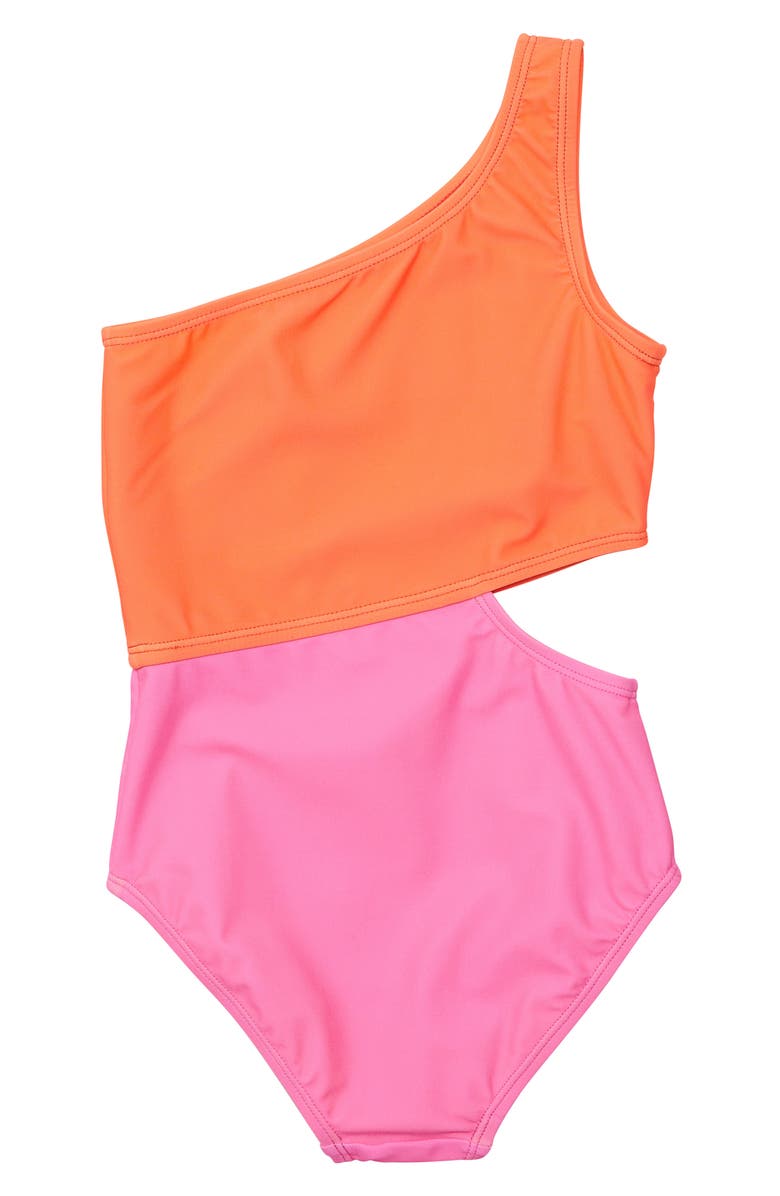 Snapper Rock Kids' Candy Colorblock Cutout One-Piece Swimsuit, Main, color, 