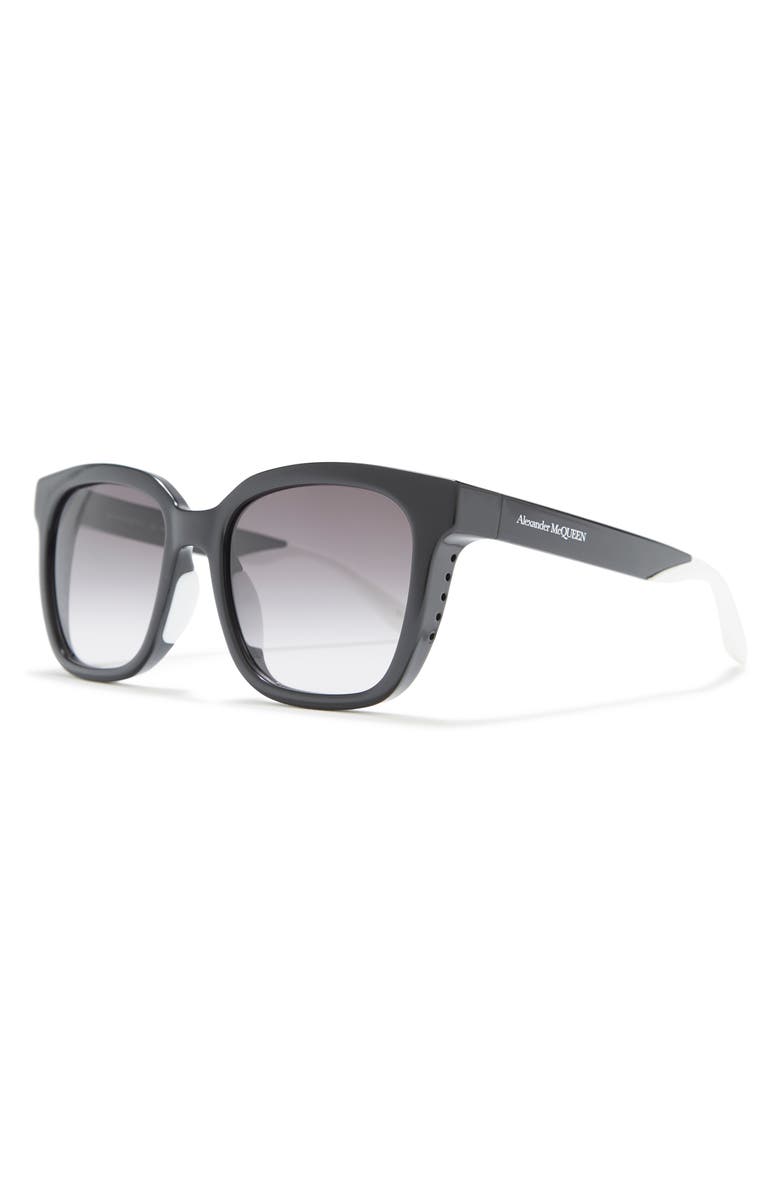 McQueen 55mm Square Sunglasses, Alternate, color, Black Black Grey