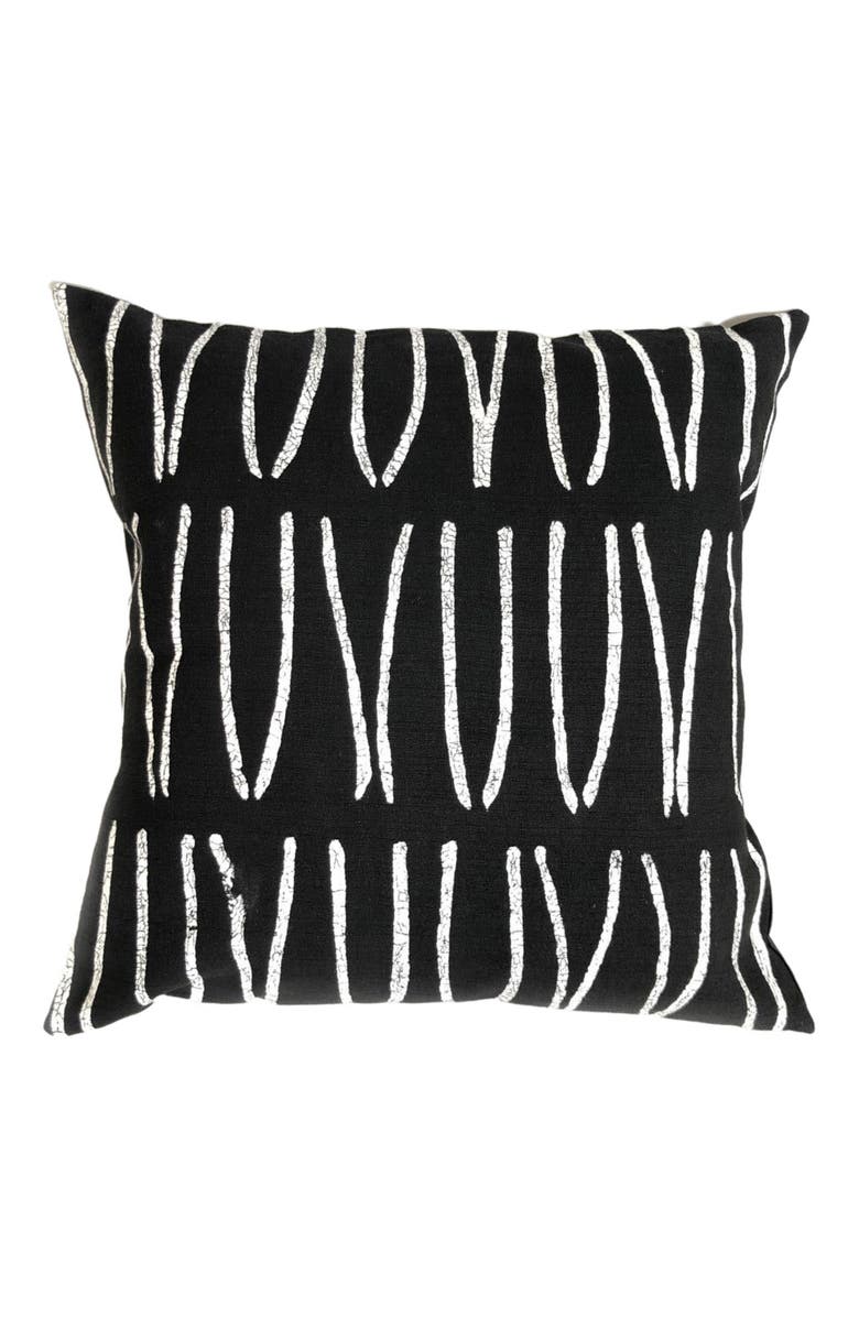 Mbare Sadza Lines Pillow Cover - Ebony Black 18', Main, color, Black