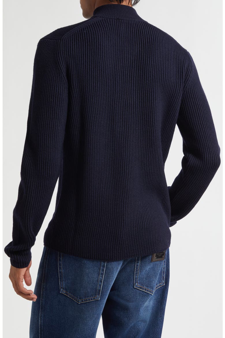 Virgin Wool Quarter Zip Sweater, Alternate, color, B6712 BLU