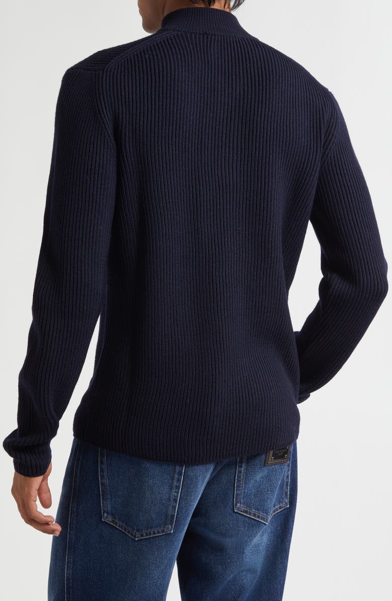 Dolce&Gabbana Virgin Wool Quarter Zip Sweater, Alternate, color, B6712 Blu