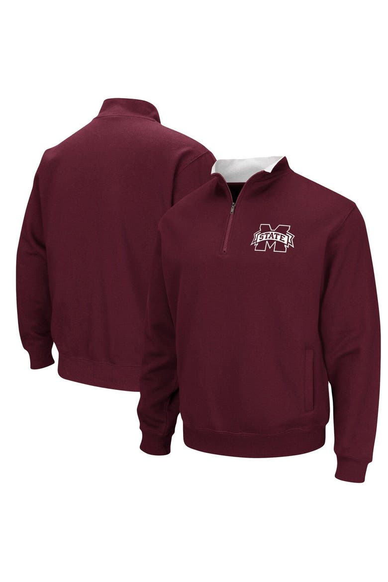 Men's Colosseum Maroon Mississippi State Bulldogs Tortugas Logo Quarter-Zip Jacket, Main, color, Maroon
