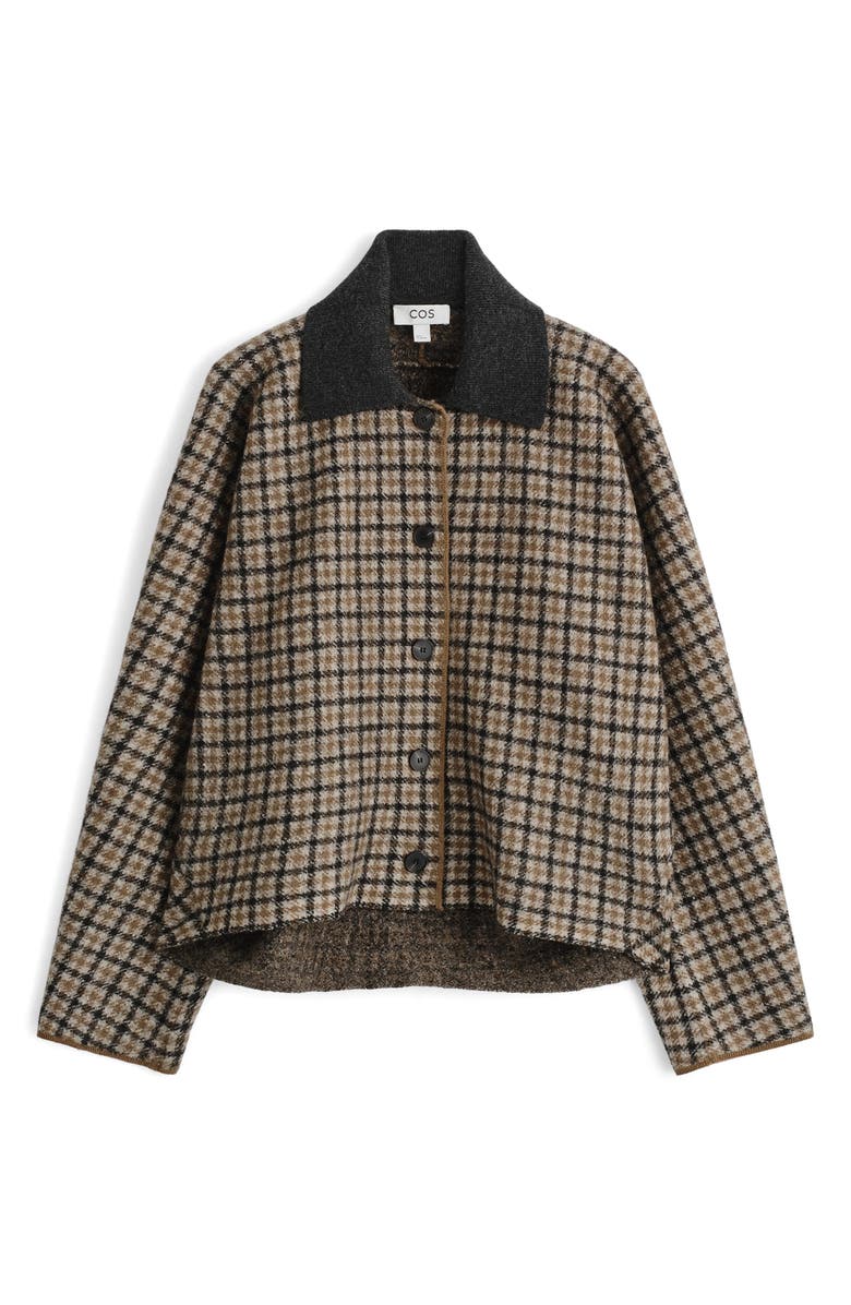 COS Plaid Merino Wool Sculpted Jacket, Alternate, color, 
