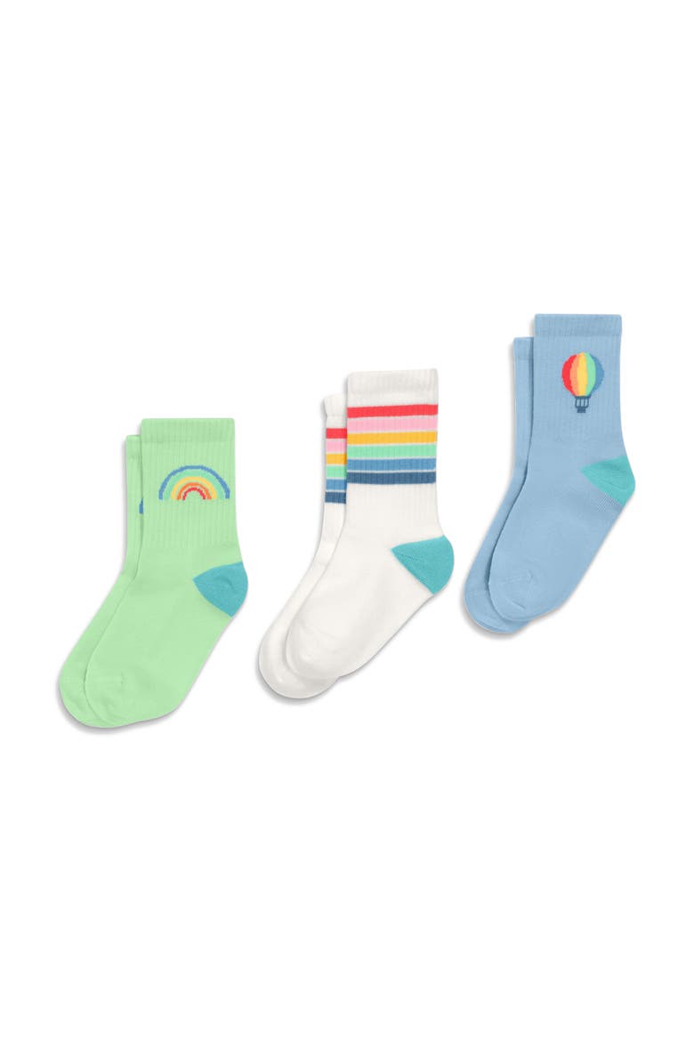 Kids Athletic Sock In Seasonal Prints, Alternate, color, Hot Air Balloon Mix