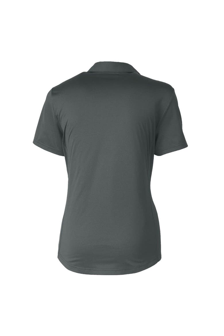 Women's Cutter & Buck Steel Los Angeles Chargers Throwback Logo Prospect Textured Stretch Polo, Alternate, color, Steel