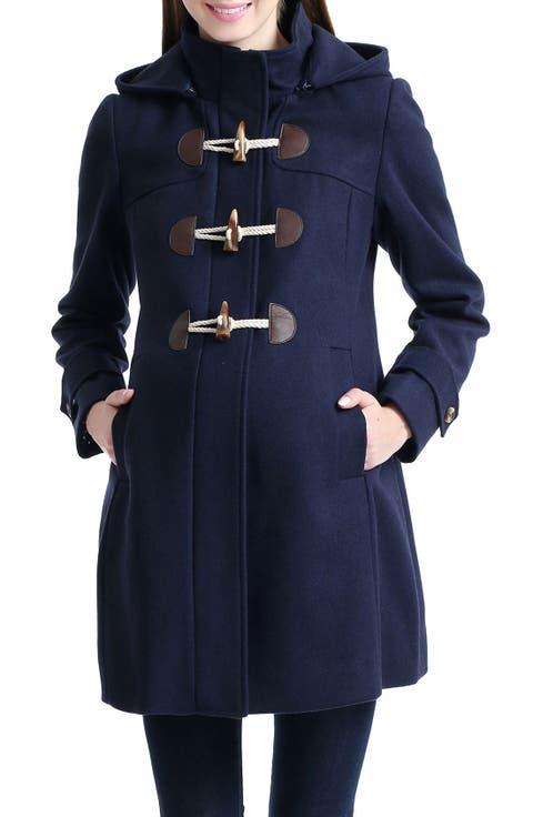 Paisley Wool Blend Maternity Duffle Coat