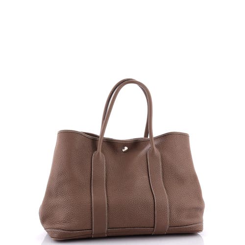 Pre-owned Hermes Hermes Garden Party Tote Leather 36 In Brown