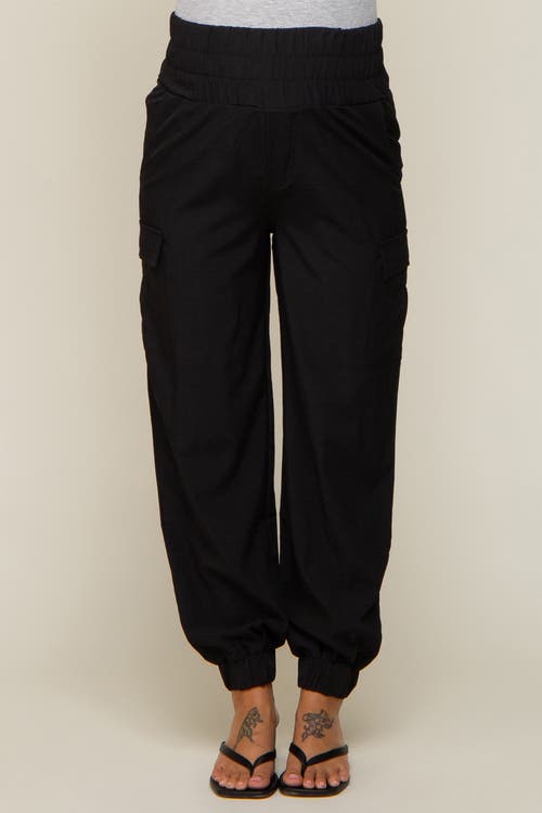 Pinkblush Cargo Pocket Joggers In Black