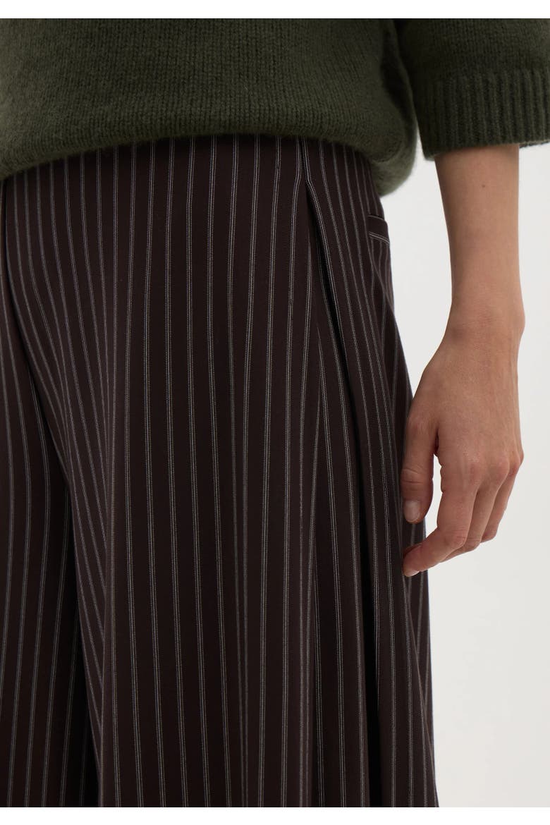 Revyn Side Pleat Wide Leg Trousers, Alternate, color, Dark Brown