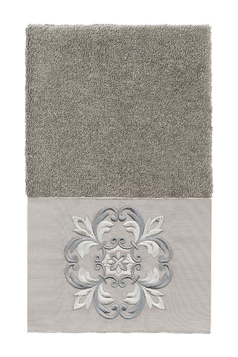 Alyssa Embellished Hand Towel - Dark Gray, Main, color, DARK GRAY