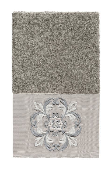 Alyssa Embellished Hand Towel - Dark Gray