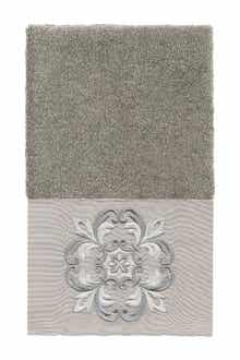 Linum Home Textiles Alyssa Embellished Hand Towel - Dark Gray