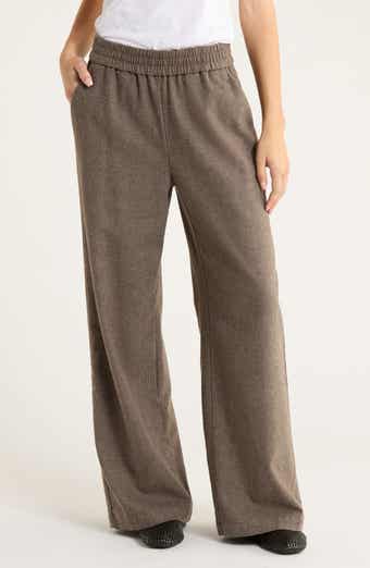Marine Layer Allison Houndstooth Pull-On Wide Leg Moleskin Pants