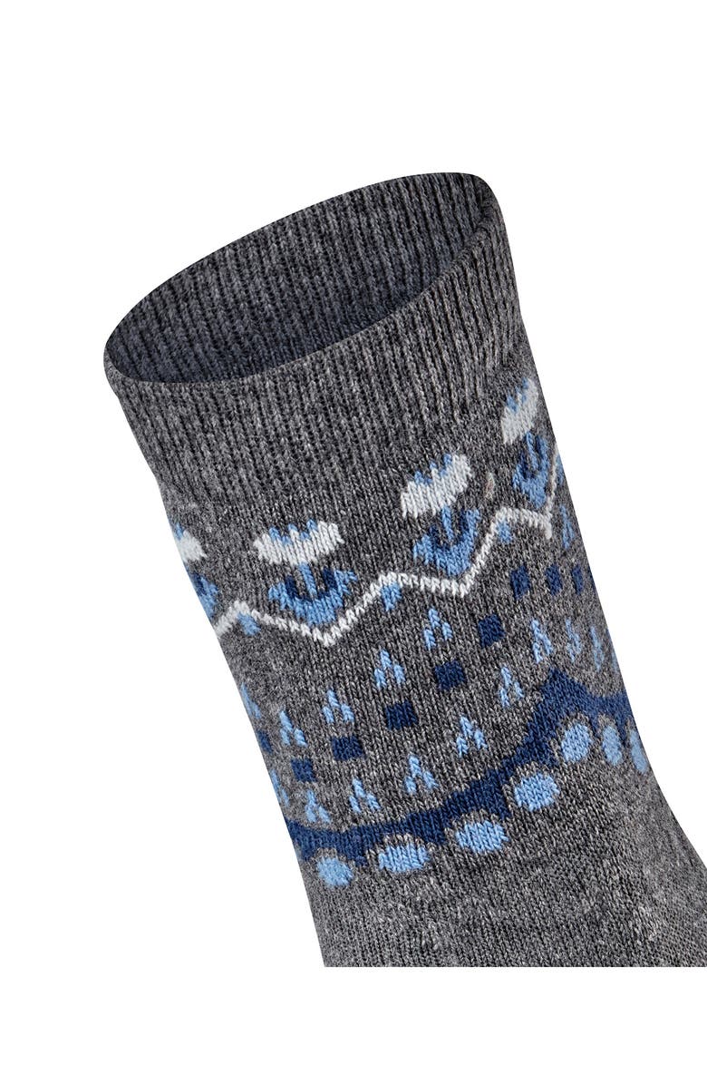 Falke Fair Isle Crew Socks, Alternate, color, Light Grey Melange
