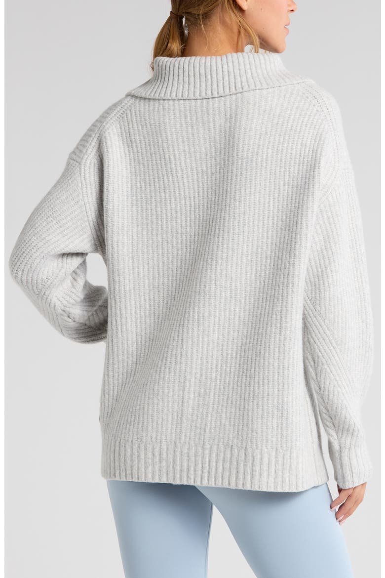 Cozy Knit Zip-Up Cardigan, Alternate, color, GREY LIGHT HEATHER