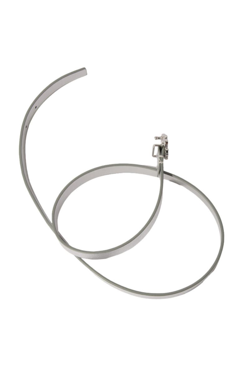 Slim belt with Clover buckle, Alternate, color, Silver