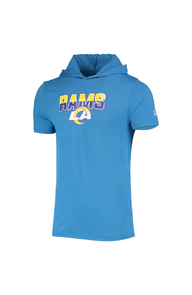 New Era Men's New Era Heathered Blue Los Angeles Rams Team Brushed Hoodie T-Shirt, Alternate, color, Blue