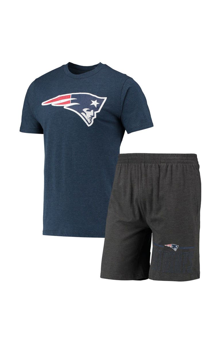 CONCEPTS SPORT Men's Concepts Sport Navy/Charcoal New England Patriots Meter T-Shirt & Shorts Set, Main, color,