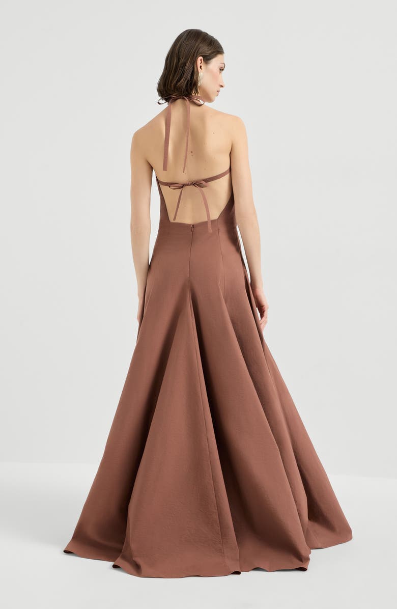 Brunello Cucinelli Halterneck dress, Alternate, color, Orange