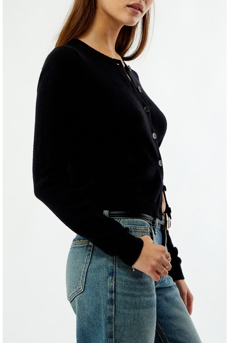 Marley Button Front Cardigan, Alternate, color, BLACK