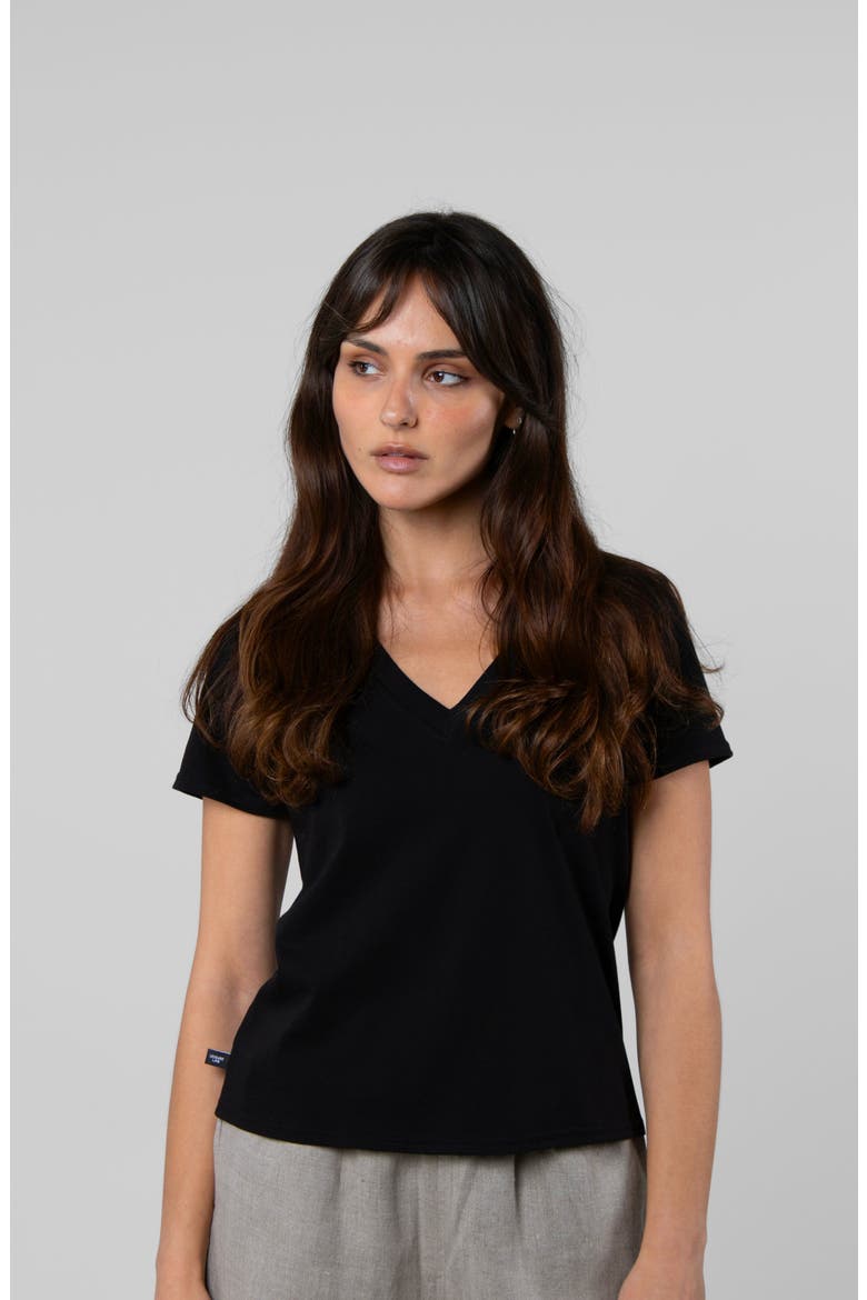 Supima V-Neck, Main, color, Black