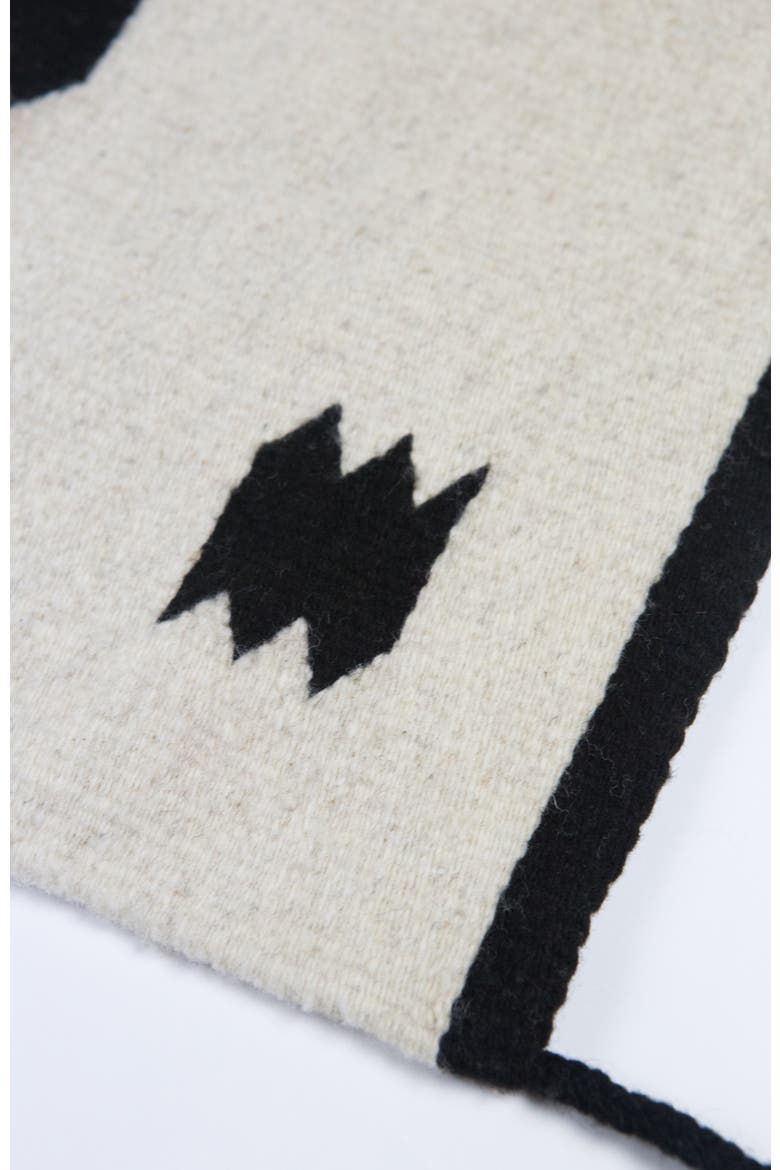 Zapotec Dot Handwoven Flatweave Wool Rug, Alternate, color, Black