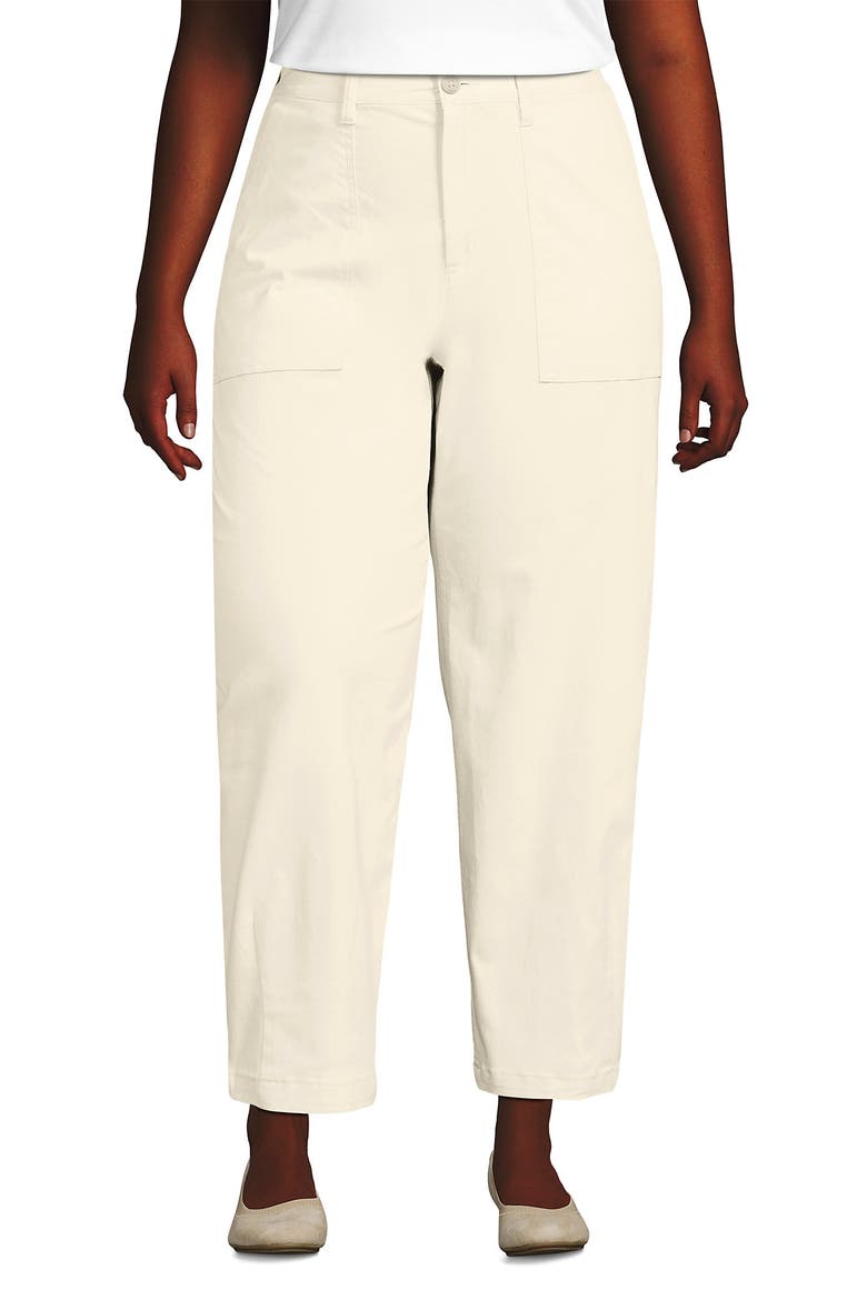 High Rise Barrel Leg Chino Pants, Main, color, Ivory Latte