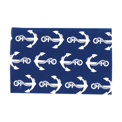 Beachy Anchor Cotton Placemats Set of 6, 13" x 19"