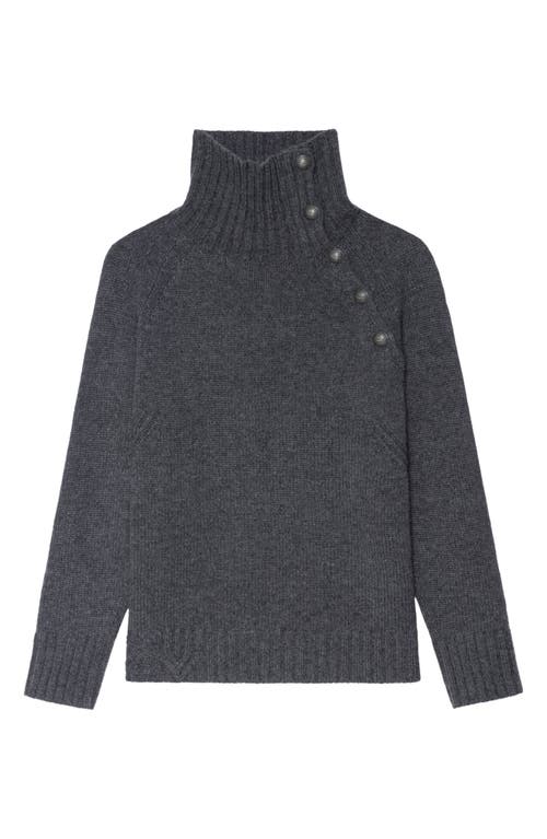 Zadig & Voltaire Mora Mock Neck Cashmere Sweater In Burgundy