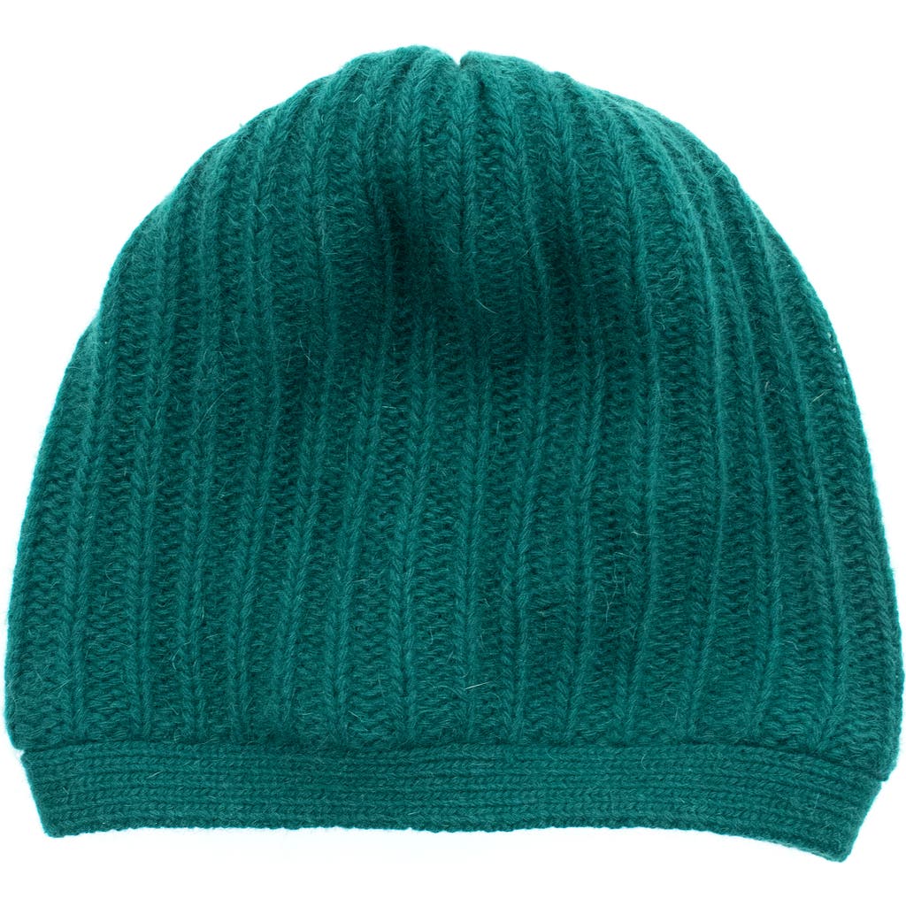 Portolano Rickrack Stitch Wool Blend Beanie In Green