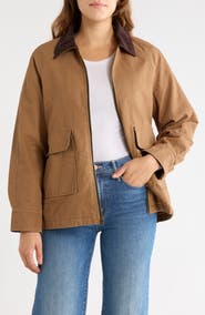 Lucky Brand Zip Front Patch Pocket Barn Jacket