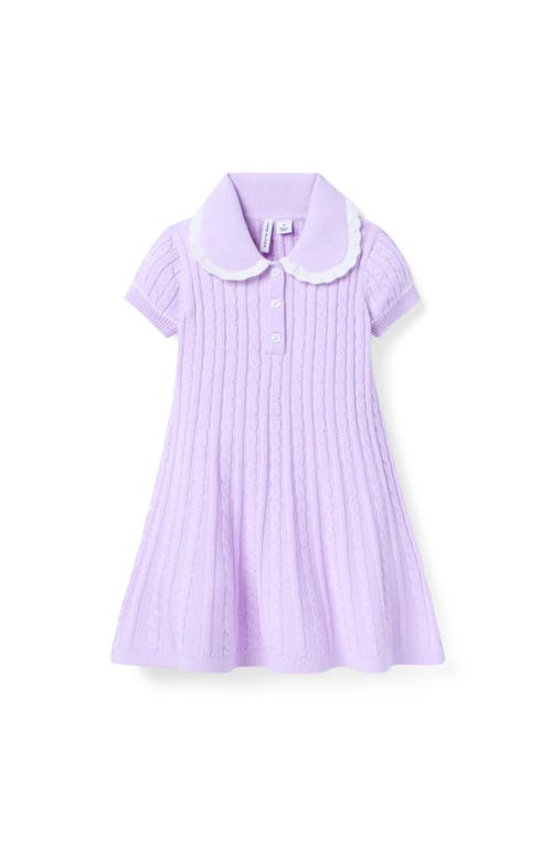 Janie And Jack Cable Knit Sweater Dress In Purple